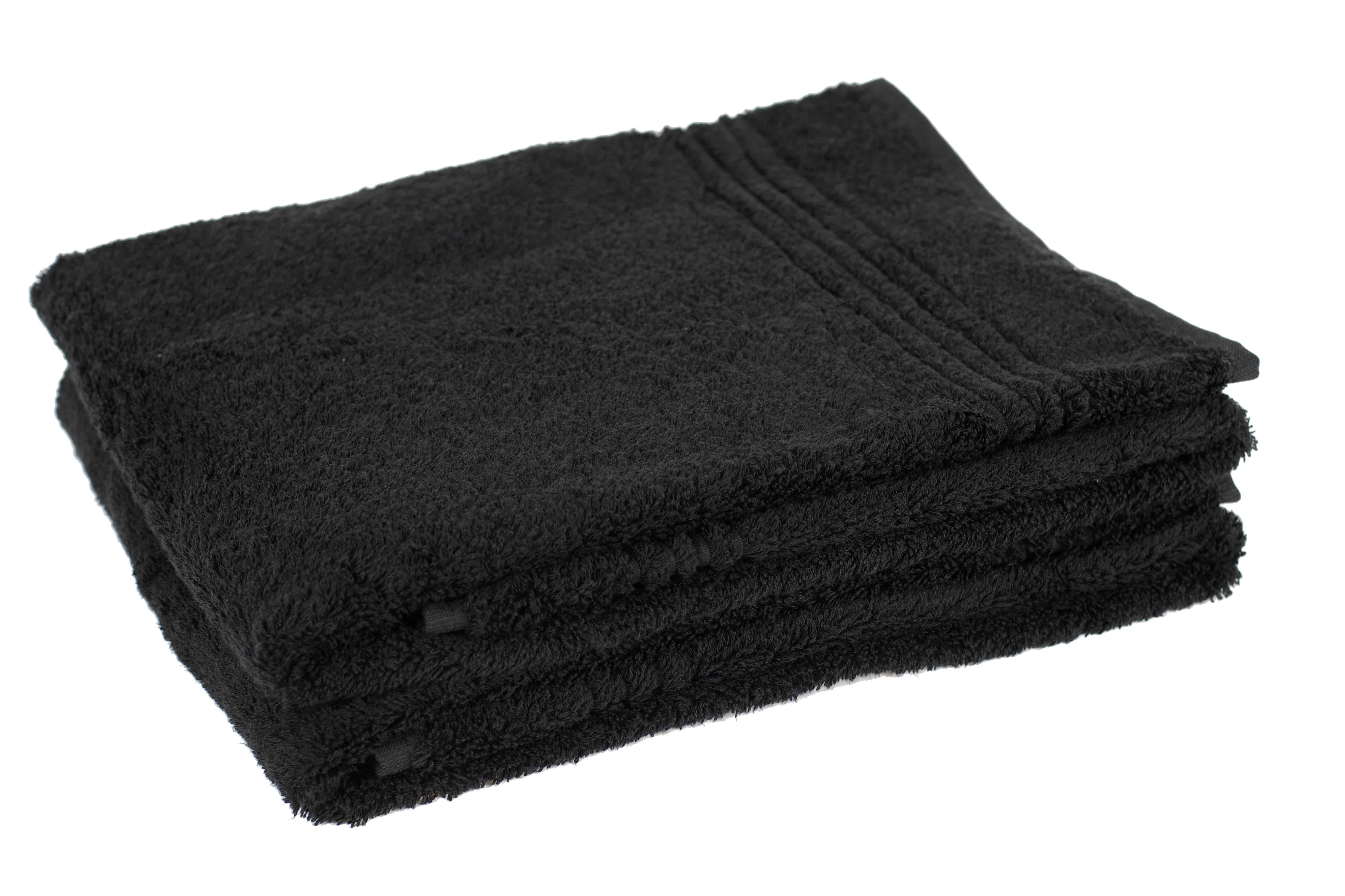 3 stuks Zwarte Bamboe Handdoek 100x50 cm, 600gr m2